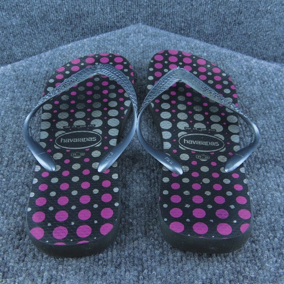 Havaianas Women Flip Flop Sandal Shoes Gray Synthetic Size 7-8 Medium - Picture 5 of 7
